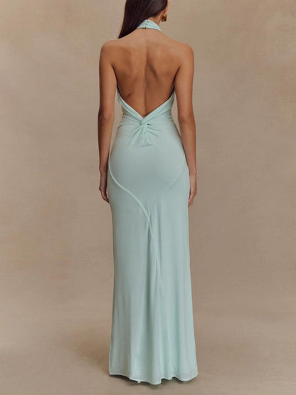 Chellie™ Slinky Halter Maxi Dress