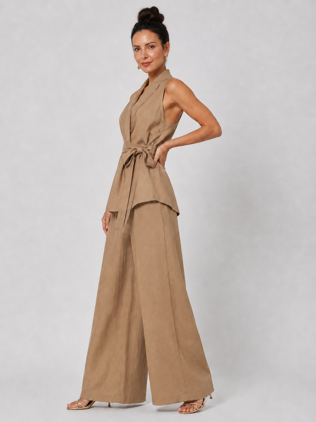 Amelia | Wrap Top & Wide-Leg Pants Set
