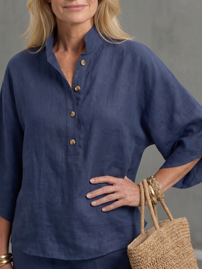Amity | Button Front Relaxed Tunic Trouser Set