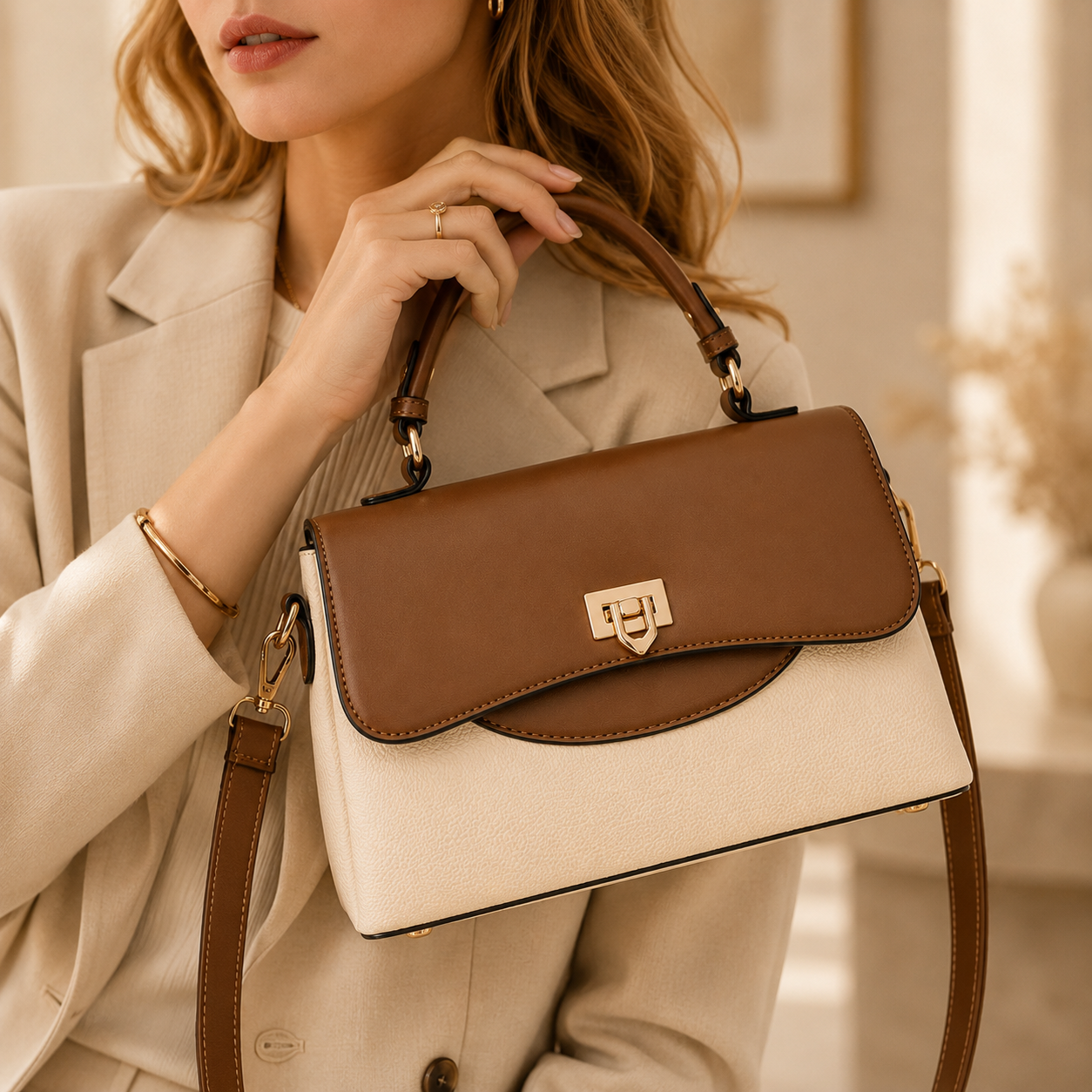 Elowen - Structured Top Handle Bag