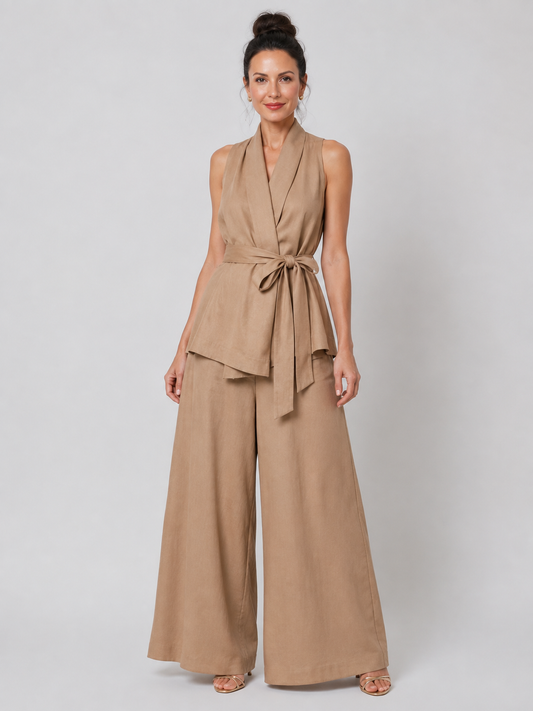 Amelia | Wrap Top & Wide-Leg Pants Set
