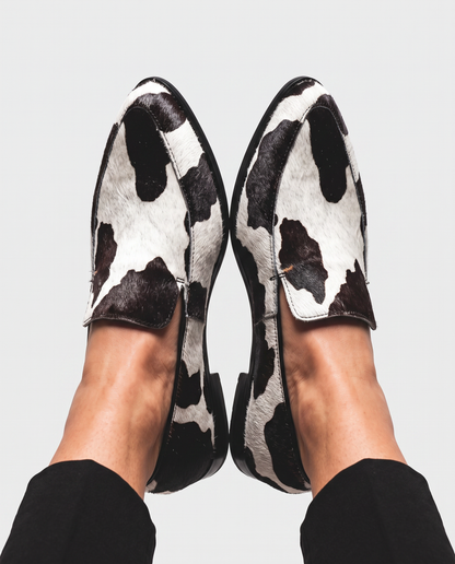 Bella | Comfortable Cow Print Loafers