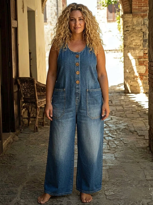 Ruth | Vintage Washed Cotton Denim Overalls
