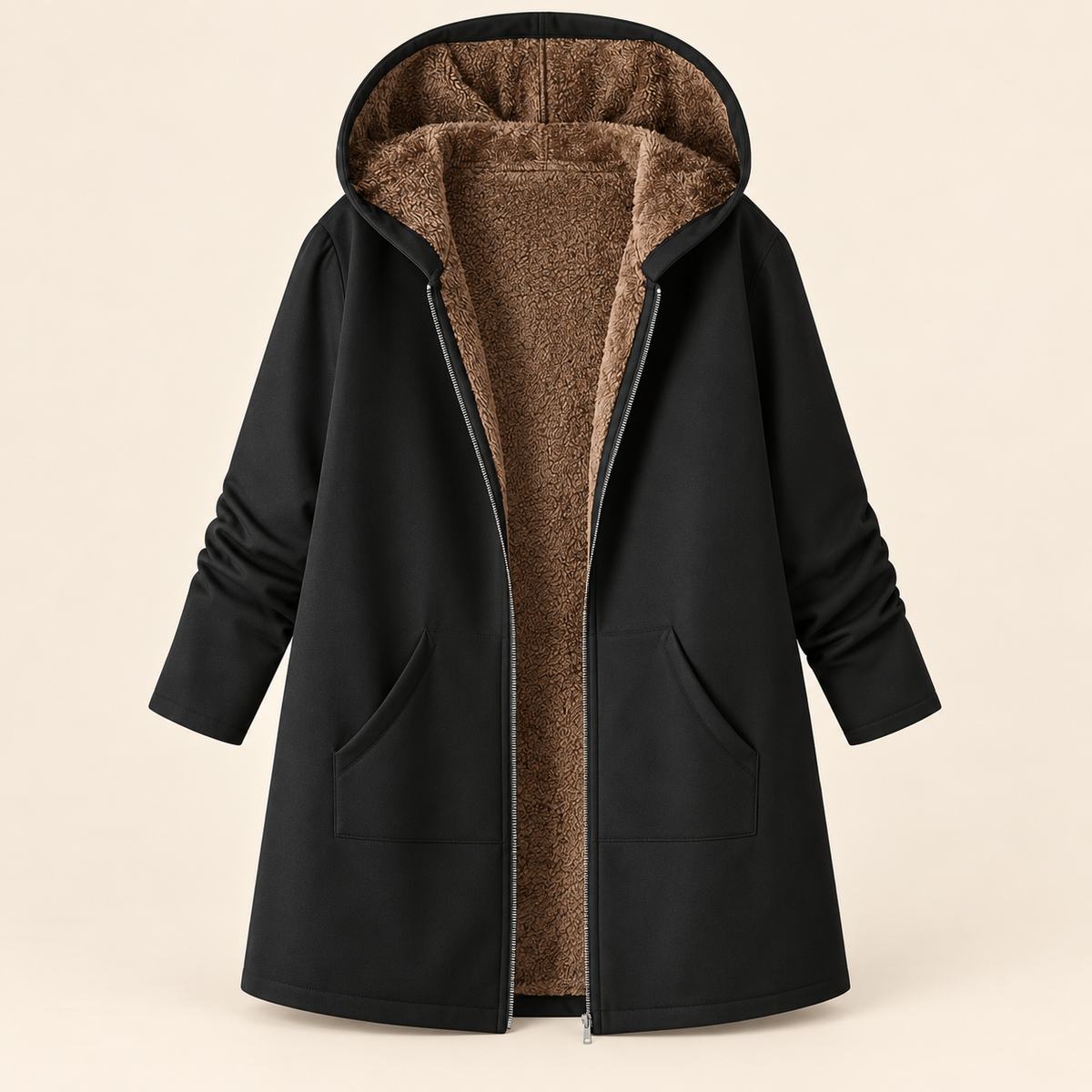 The Britta Sherpa Coat in Black