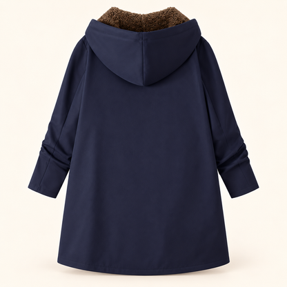 The Britta Sherpa Coat in Navy Blue